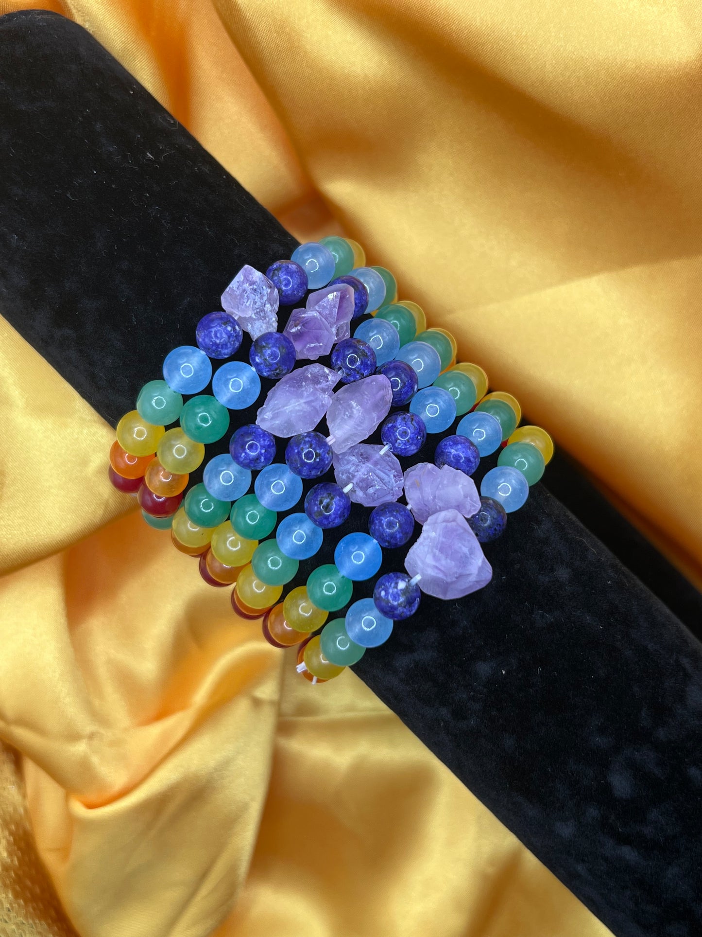 Chakra w/ amethyst stone crystal bracelets